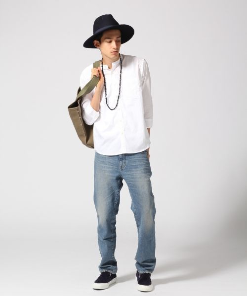 RAGEBLUE（レイジブルー）の「タイプライターバンドカラーシャツ7分袖/567882（シャツ/ブラウス・メンズ・オリーブ/キャメル/ホワイト/ダークグリーン・MEDIUM/LARGE）」の18枚目の写真