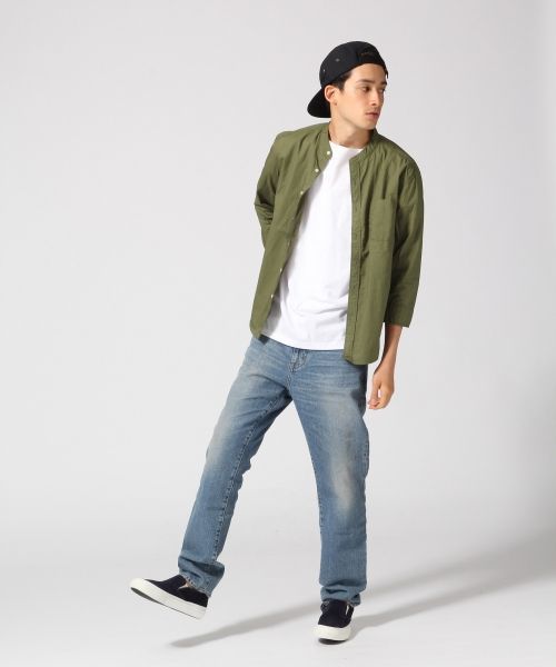 RAGEBLUE（レイジブルー）の「タイプライターバンドカラーシャツ7分袖/567882（シャツ/ブラウス・メンズ・オリーブ/キャメル/ホワイト/ダークグリーン・MEDIUM/LARGE）」の19枚目の写真