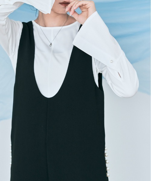kirakiraShop(キラキラショップ)の「ベルカフス リブ トップス(Tシャツ/カットソー・レディース・ベージュ/オフホワイト/ブラック・M/L)」の20枚目の写真