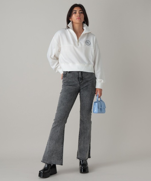 FOREVER 21（フォーエバー トゥエンティーワン）の「【2024SS】ハーフジップスウェット（スウェット・レディース・ホワイト/ネイビー/オレンジ・FREE）」の18枚目の写真