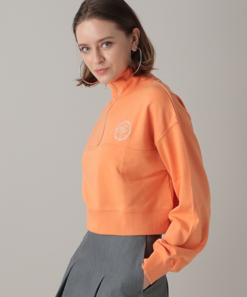 FOREVER 21（フォーエバー トゥエンティーワン）の「【2024SS】ハーフジップスウェット（スウェット・レディース・ホワイト/ネイビー/オレンジ・FREE）」の4枚目の写真