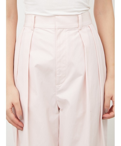 Mila Owen（ミラオーウェン）の「後ろゴム2タックダンディワークパンツ（スラックス・レディース・ピンク/チャコールグレー/アイボリー・0/1）」の8枚目の写真