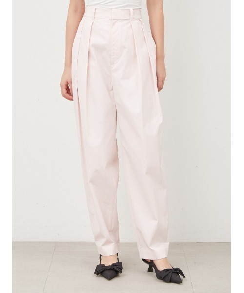 Mila Owen（ミラオーウェン）の「後ろゴム2タックダンディワークパンツ（スラックス・レディース・ピンク/チャコールグレー/アイボリー・0/1）」の5枚目の写真