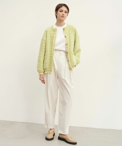 Mila Owen（ミラオーウェン）の「後ろゴム2タックダンディワークパンツ（スラックス・レディース・ピンク/チャコールグレー/アイボリー・0/1）」の20枚目の写真