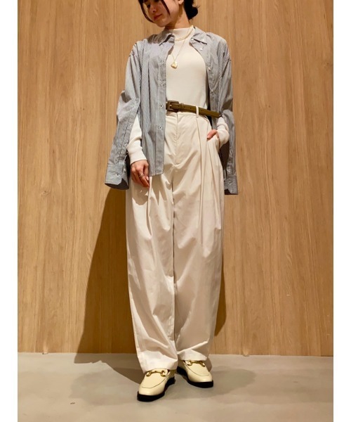 Mila Owen（ミラオーウェン）の「後ろゴム2タックダンディワークパンツ（スラックス・レディース・ピンク/チャコールグレー/アイボリー・0/1）」の19枚目の写真