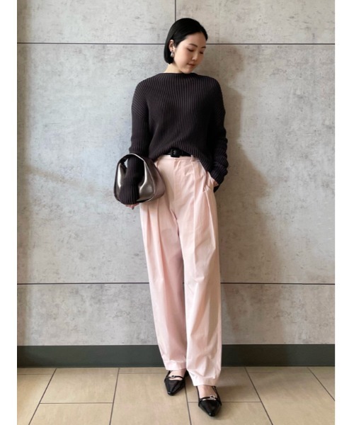 Mila Owen（ミラオーウェン）の「後ろゴム2タックダンディワークパンツ（スラックス・レディース・ピンク/チャコールグレー/アイボリー・0/1）」の21枚目の写真