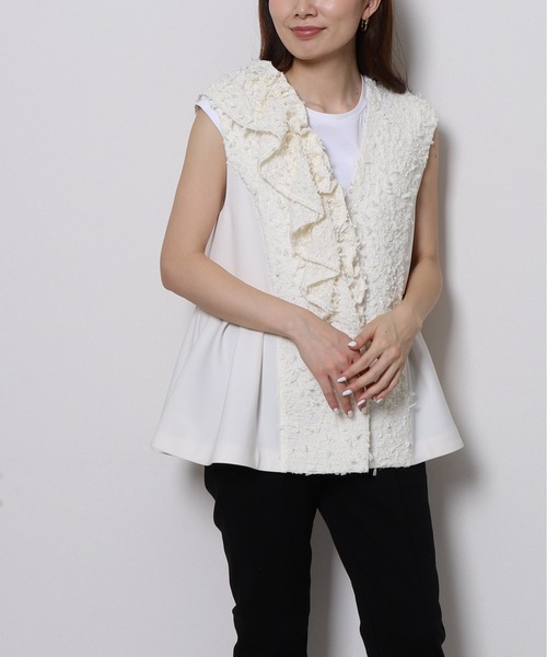 ツイード切替フリルジレ