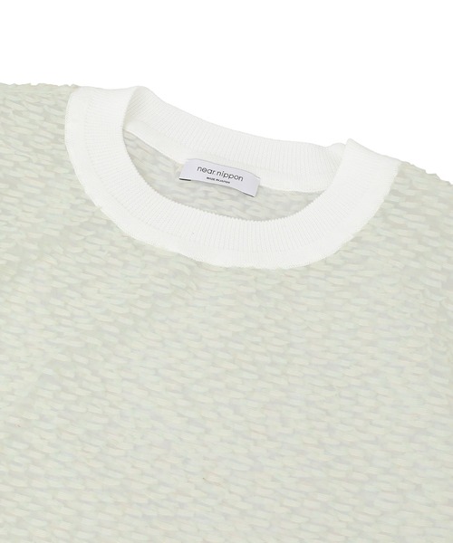 near.nippon.（ニアーニッポン）の「＜near.nippon (ニアー ニッポン)＞ファンシーカットジャカードトップス（Tシャツ/カットソー・レディース・グリーン・FREE）」の3枚目の写真