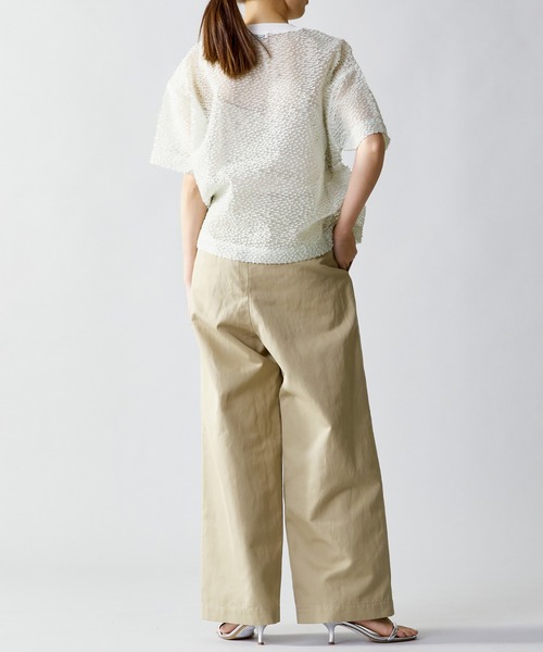 near.nippon.（ニアーニッポン）の「＜near.nippon (ニアー ニッポン)＞ファンシーカットジャカードトップス（Tシャツ/カットソー・レディース・グリーン・FREE）」の12枚目の写真
