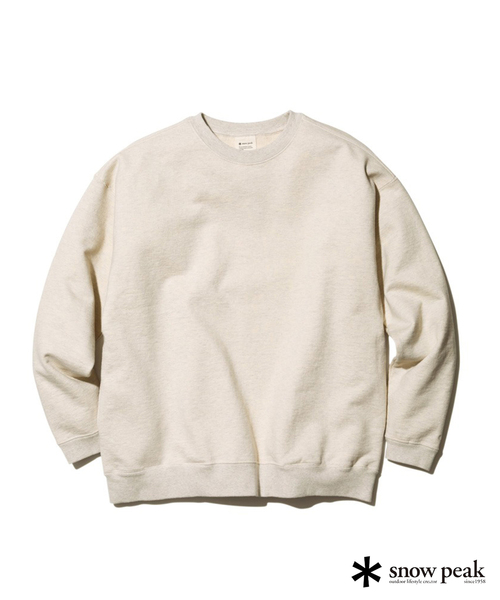 Snow Peak(スノーピーク)の「【SNOWPEAK / スノーピーク】 Recycled Cotton クルーネックスウェット(スウェット・メンズ・ブラック/アイボリー・LARGE/MEDIUM)」の2枚目の写真