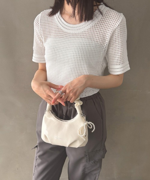 MIIA リボンニット 未使用 美品 夏服 サマーニット セット miniministore メッシュサマーニット レディース半袖夏服