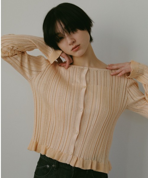 CASA FLINE（カーサフライン）の「ランダム透かしリブカーディガン