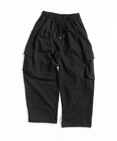 WETTEMPT(ウィテンプト)の「2 TUCK SWEAT CARGO PANTS / ツータックスウェットカーゴパンツ(スウェットパンツ・メンズ・ブラック/グレー・MEDIUM/LARGE/SMALL)」の1枚目の写真