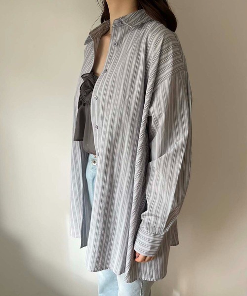 one after another NICE CLAUP（ワンアフターアナザーナイスクラップ）の「ビスチェセット/マルチウェイロングシャツ（シャツ/ブラウス・レディース・オフホワイト/グレー/ピンク・FREE）」の5枚目の写真