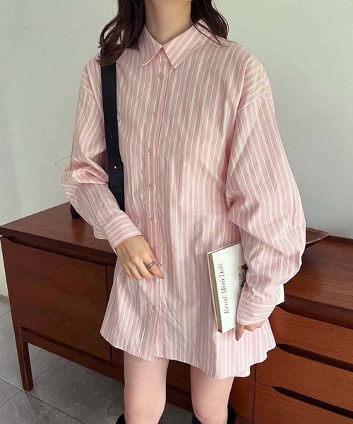 one after another NICE CLAUP（ワンアフターアナザーナイスクラップ）の「ビスチェセット/マルチウェイロングシャツ（シャツ/ブラウス・レディース・オフホワイト/グレー/ピンク・FREE）」の15枚目の写真