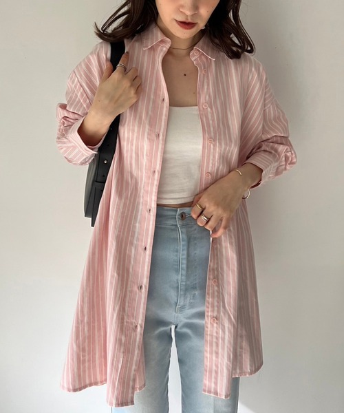 one after another NICE CLAUP（ワンアフターアナザーナイスクラップ）の「ビスチェセット/マルチウェイロングシャツ（シャツ/ブラウス・レディース・オフホワイト/グレー/ピンク・FREE）」の21枚目の写真