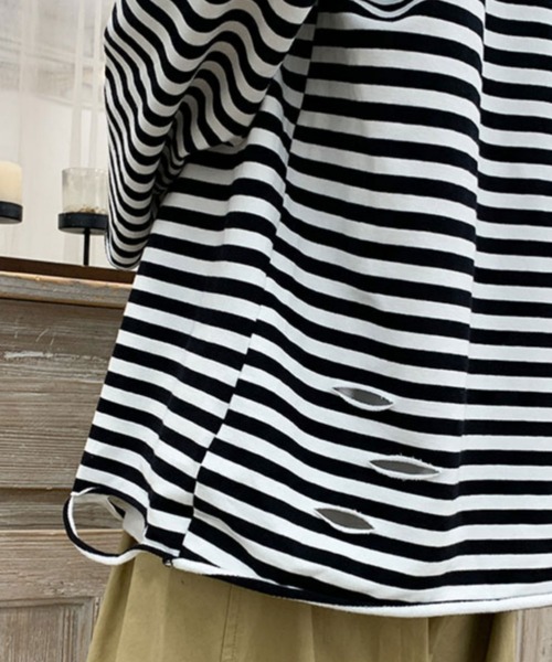 ZAC.VARGAS ボーダーダメージ長袖カットソー ZAC.VARGAS ボーダーダメージ長袖カットソー ZAC VARGAS / long sleeve