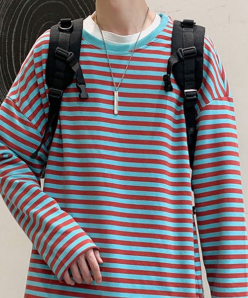 SEN TOKYO(セントーキョー)の「定番×個性派。ダメージ加工 ボーダーロンT(Tシャツ/カットソー・メンズ・ブラック/ブルー/レッド・XL/L/M)」の10枚目の写真