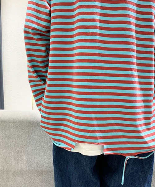 BALMAIN 14SS ダメージ加工 ボーダーカットソー BALMAIN