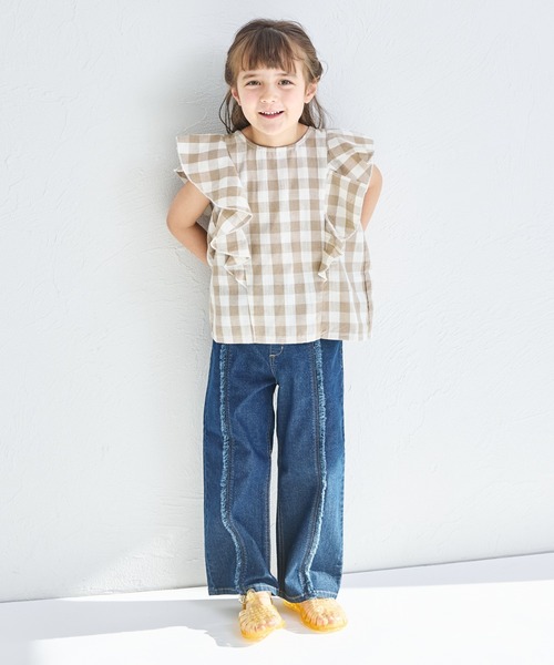 pairmanon（ペアマノン）の「センターライン フリンジデニムパンツ（デニムパンツ・キッズ・インディゴブルー/ライトブルー/ブルー・100/110/120/130/140/150/90）」の22枚目の写真