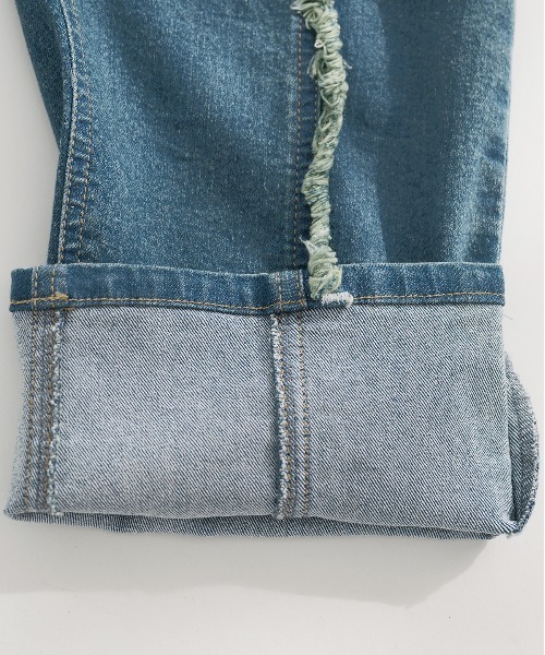 pairmanon（ペアマノン）の「センターライン フリンジデニムパンツ（デニムパンツ・キッズ・インディゴブルー/ライトブルー/ブルー・100/110/120/130/140/150/90）」の7枚目の写真
