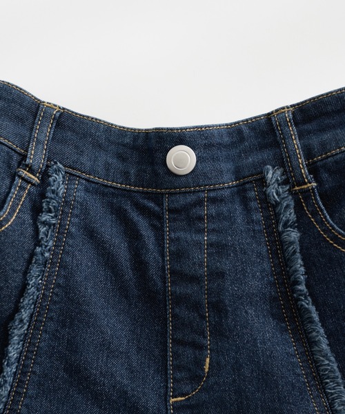 pairmanon（ペアマノン）の「センターライン フリンジデニムパンツ（デニムパンツ・キッズ・インディゴブルー/ライトブルー/ブルー・100/110/120/130/140/150/90）」の5枚目の写真