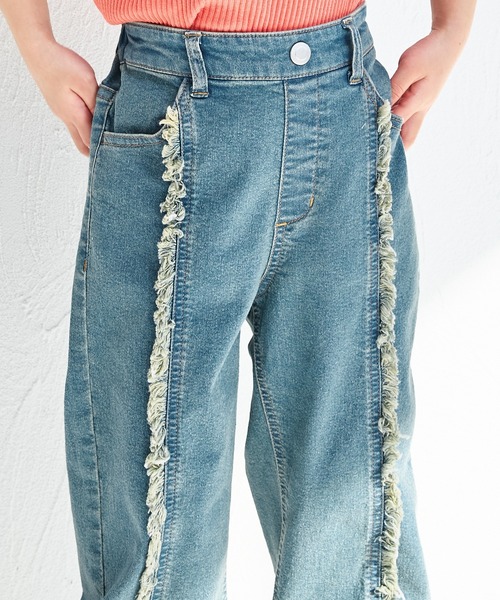 pairmanon（ペアマノン）の「センターライン フリンジデニムパンツ（デニムパンツ・キッズ・インディゴブルー/ライトブルー/ブルー・100/110/120/130/140/150/90）」の8枚目の写真