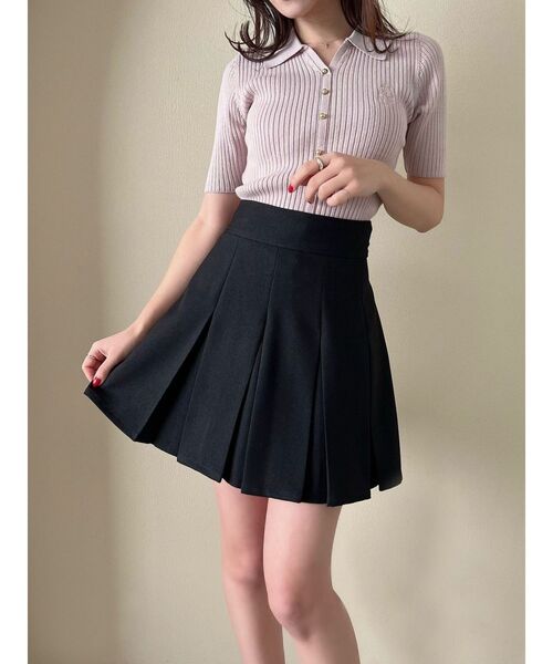 RESEXXY(リゼクシー)の「ロゴ刺繍ポロニットトップス(ニット/セーター・レディース・ピンク/ブルー/ブラック/アイボリー・FREE)」の11枚目の写真