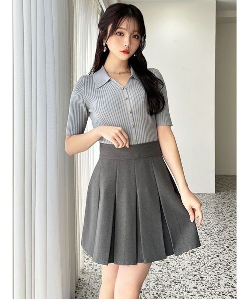 RESEXXY(リゼクシー)の「ロゴ刺繍ポロニットトップス(ニット/セーター・レディース・ピンク/ブルー/ブラック/アイボリー・FREE)」の19枚目の写真