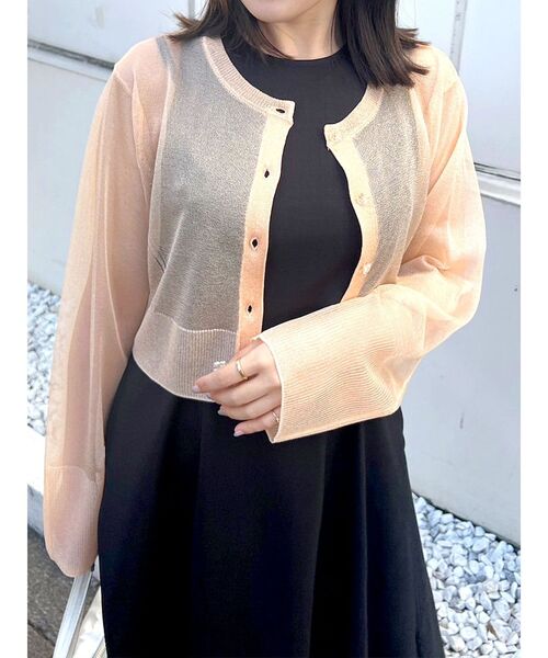 MERCURYDUO(マーキュリーデュオ)の「スパークルシアーカーデ(カーディガン/ボレロ・レディース・オフホワイト/オレンジ/ラベンダー・FREE)」の4枚目の写真