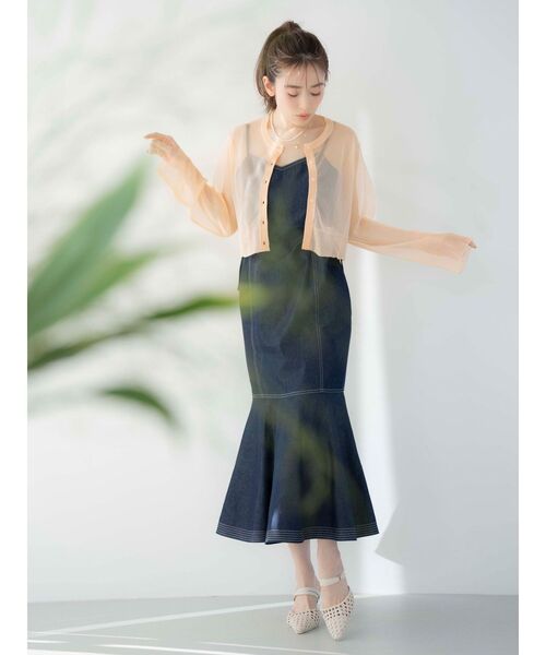 MERCURYDUO(マーキュリーデュオ)の「スパークルシアーカーデ(カーディガン/ボレロ・レディース・オフホワイト/オレンジ/ラベンダー・FREE)」の5枚目の写真