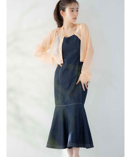 MERCURYDUO(マーキュリーデュオ)の「スパークルシアーカーデ(カーディガン/ボレロ・レディース・オフホワイト/オレンジ/ラベンダー・FREE)」の6枚目の写真