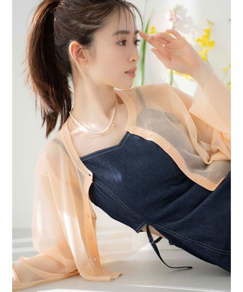 MERCURYDUO(マーキュリーデュオ)の「スパークルシアーカーデ(カーディガン/ボレロ・レディース・オフホワイト/オレンジ/ラベンダー・FREE)」の7枚目の写真