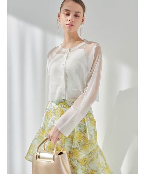 MERCURYDUO(マーキュリーデュオ)の「スパークルシアーカーデ(カーディガン/ボレロ・レディース・オフホワイト/オレンジ/ラベンダー・FREE)」の8枚目の写真