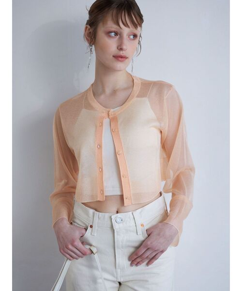 MERCURYDUO(マーキュリーデュオ)の「スパークルシアーカーデ(カーディガン/ボレロ・レディース・オフホワイト/オレンジ/ラベンダー・FREE)」の18枚目の写真