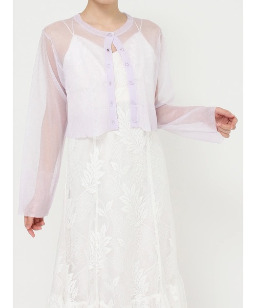 MERCURYDUO(マーキュリーデュオ)の「スパークルシアーカーデ(カーディガン/ボレロ・レディース・オフホワイト/オレンジ/ラベンダー・FREE)」の3枚目の写真