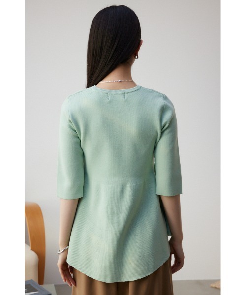 AZUL by moussy(アズールバイマウジー)の「ペプラム5分袖ニットトップス(ニット/セーター・レディース・アイボリー/ブラック/グリーン系その他・FREE)」の20枚目の写真