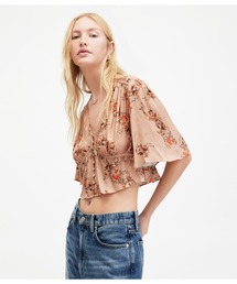 ALLSAINTS | TIAN FLORAL PRINT OTO SHIRRED BUST TOP | TIAN フローラル プリント OTO シャーリング バスト トップ(その他トップス)