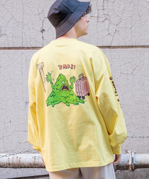 RAGEBLUE（レイジブルー）の「【toothblue/トゥースブルー】イラストレーターコラボ/ルーズロンT（Tシャツ/カットソー・メンズ・ブラック/イエロー/オレンジ/ホワイト・LARGE/MEDIUM）」の6枚目の写真