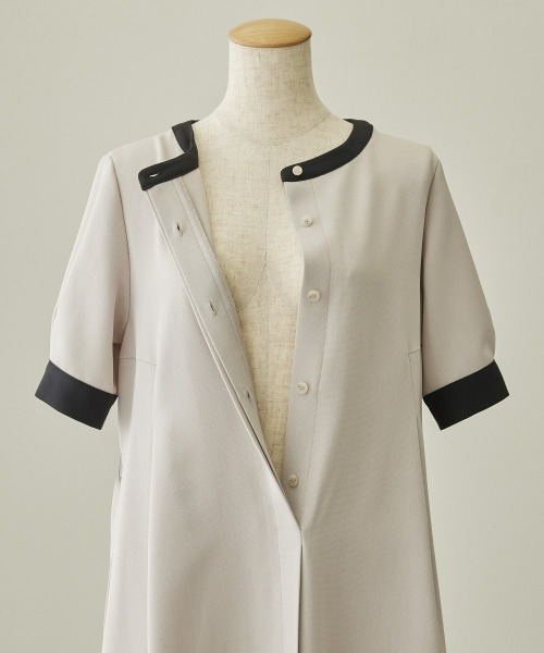 7days Life Styling(セブンデイズライフスタイリング)の「【洗濯機で洗える】 ドビー素材アンサンブルスーツセット(スーツセット・レディース・グレイッシュベージュ/ブラック系・L/M/S/LL)」の6枚目の写真