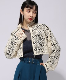 HARE | レースZIPショートカーディガン(HARE)(カーディガン/ボレロ)