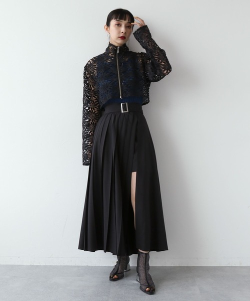 HARE（ハレ）の「レースZIPショートカーディガン(HARE)（カーディガン/ボレロ・レディース・アイボリー/ブラック・FREE）」の5枚目の写真