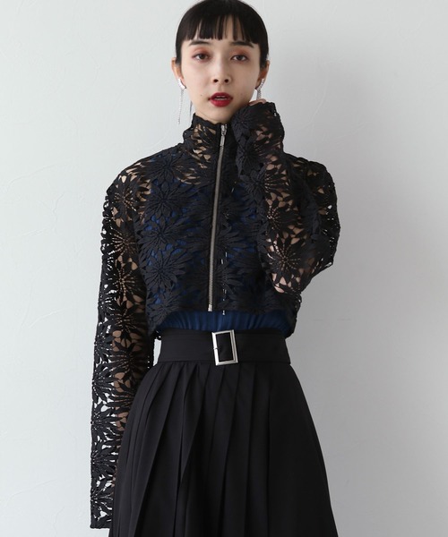 HARE（ハレ）の「レースZIPショートカーディガン(HARE)（カーディガン/ボレロ・レディース・アイボリー/ブラック・FREE）」の11枚目の写真