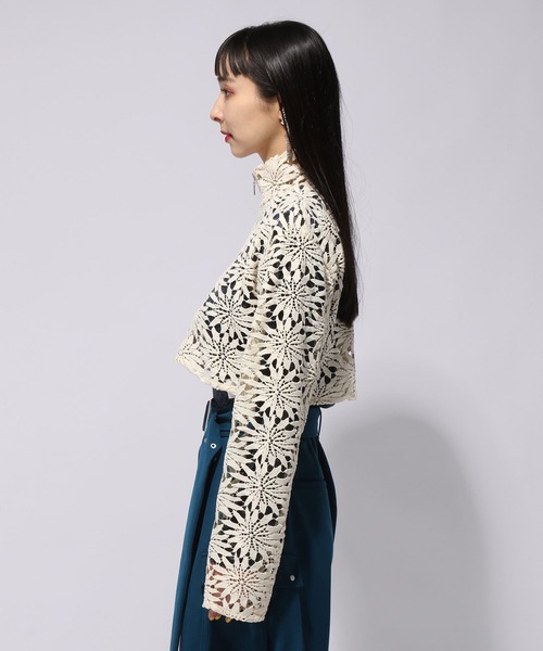HARE（ハレ）の「レースZIPショートカーディガン(HARE)（カーディガン/ボレロ・レディース・アイボリー/ブラック・FREE）」の12枚目の写真