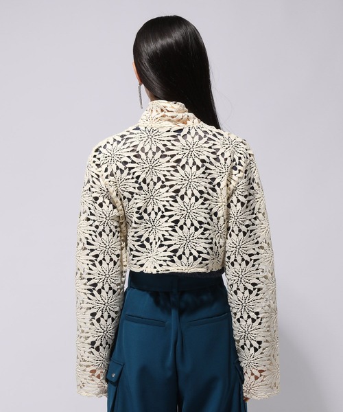 HARE（ハレ）の「レースZIPショートカーディガン(HARE)（カーディガン/ボレロ・レディース・アイボリー/ブラック・FREE）」の13枚目の写真