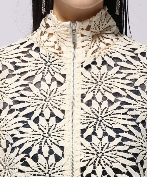 HARE（ハレ）の「レースZIPショートカーディガン(HARE)（カーディガン/ボレロ・レディース・アイボリー/ブラック・FREE）」の14枚目の写真