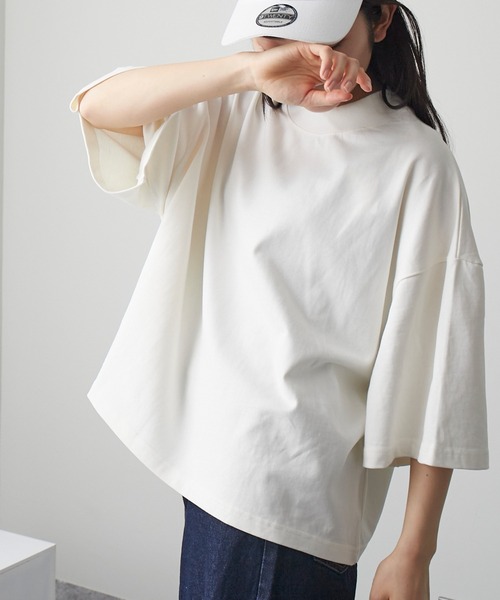 ANOTHER S（アナザーエス）の「綿100%ルーズプルオーバー（Tシャツ/カットソー・レディース・アイボリー/ブラック・M）」の6枚目の写真