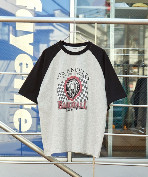 ヴィンテージライクスポーツグラフィック ラグラン半袖Tシャツ