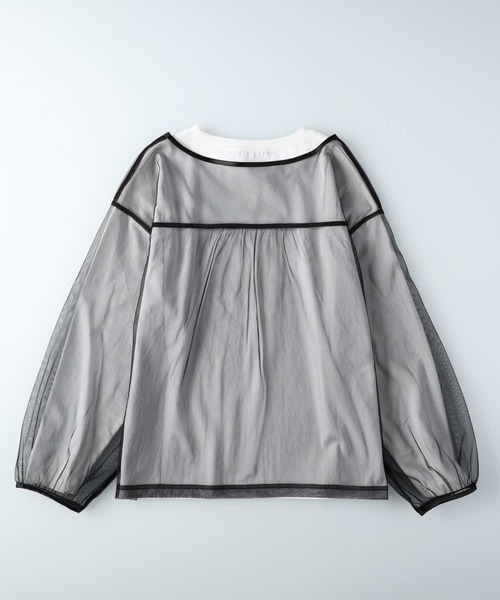 HONEYSUCKLE ROSE（ハニーサックルローズ）の「【HONEYSUCKLE ROSE】チュールレイヤード長袖Tシャツ（アンサンブル・レディース・ブラック/ホワイト・M/L）」の3枚目の写真