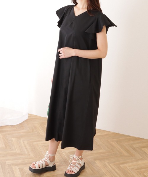 Lace Ladies(レースレディース)の「ラッフル フリル Vネック ロング ワンピース(ワンピース・レディース・ブラック/ベージュ/ピンク・FREE)」の6枚目の写真